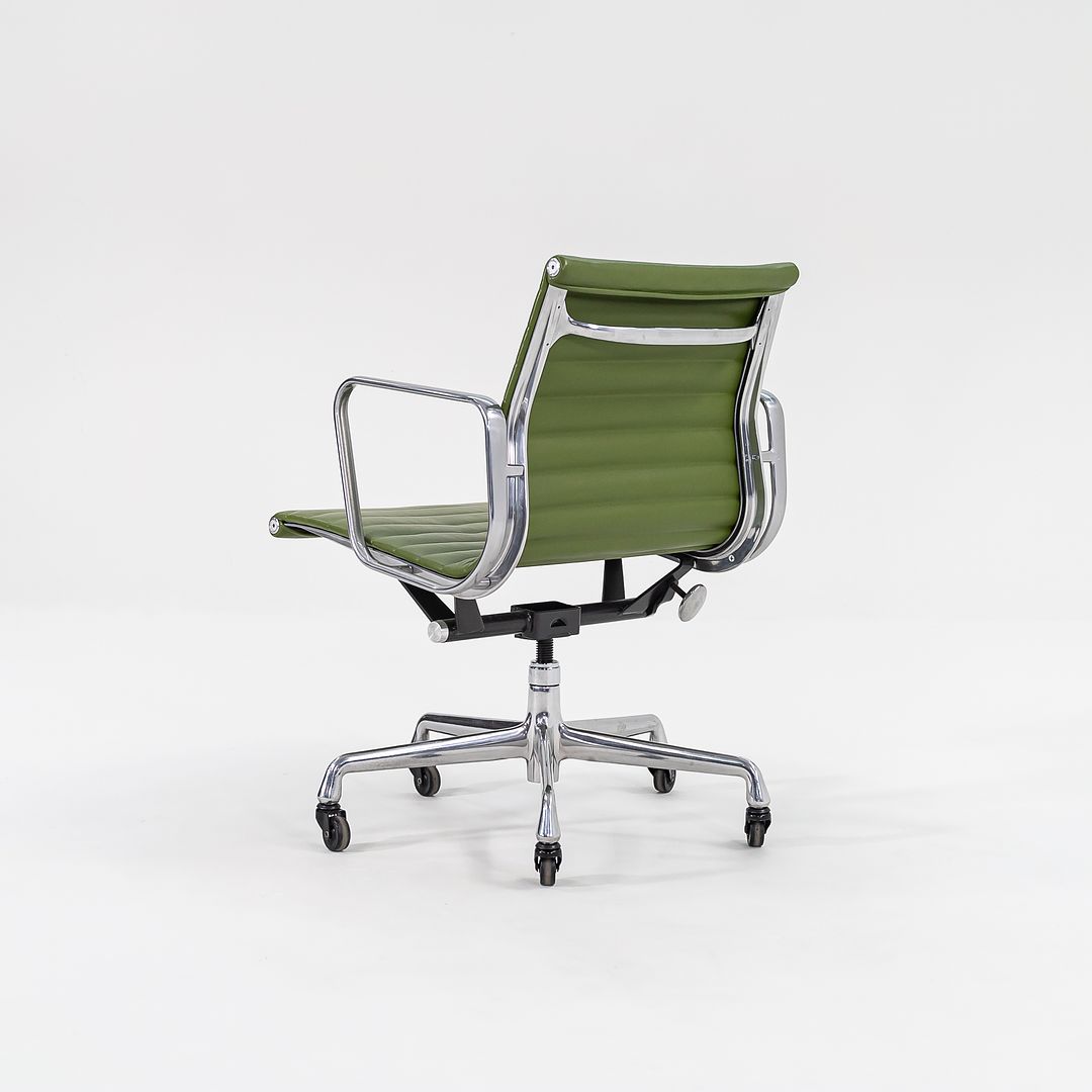 2007 Eames Aluminum Group Management Desk Chair by Charles and Ray Eames for Herman Miller in Green Leather Sets Available