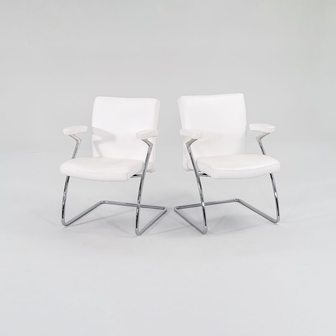 2000 Art Collection Dining Chair by Walter Knoll in White Leather 6x Available