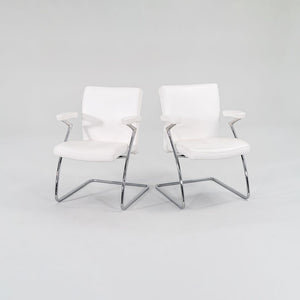 2000 Art Collection Dining Chair by Walter Knoll in White Leather 6x Available