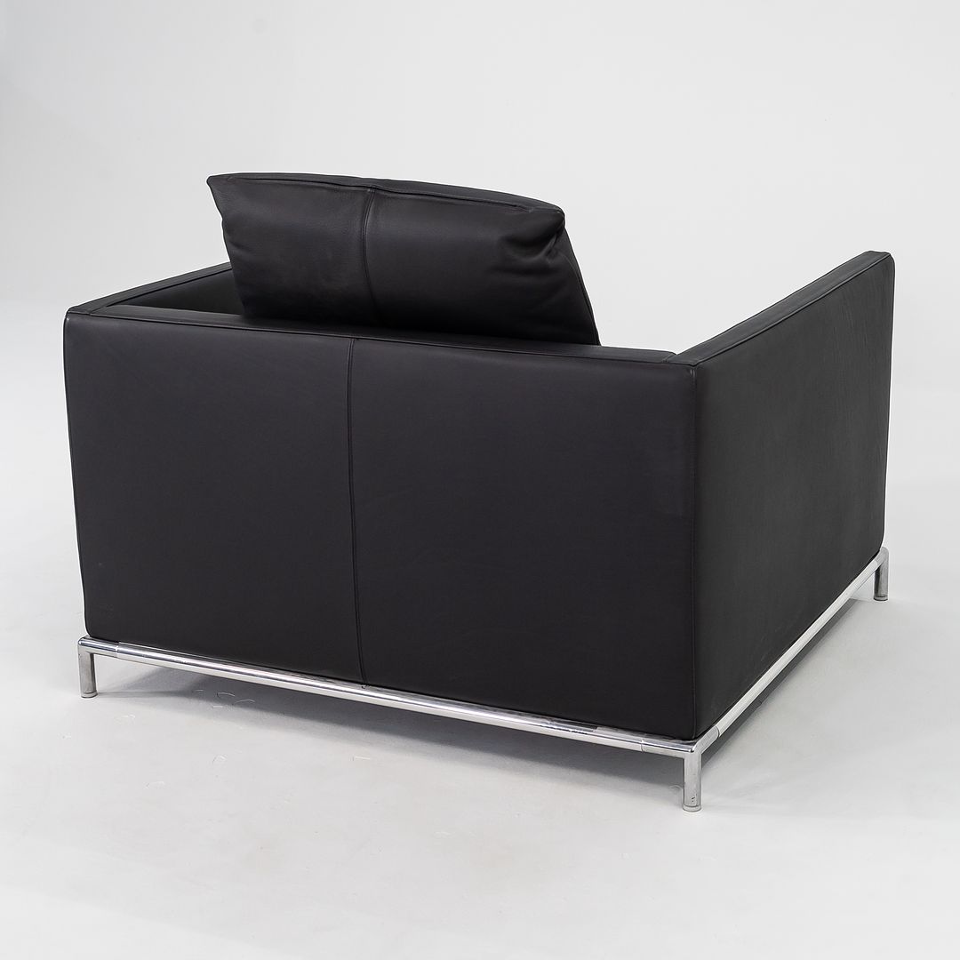 SOLD 2008 Pair of George Lounge Chairs, GS105 by Antonio Citterio for B & B Italia in Black Leather