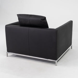 SOLD 2008 Pair of George Lounge Chairs, GS105 by Antonio Citterio for B & B Italia in Black Leather