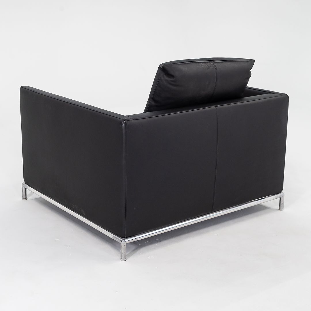 SOLD 2008 Pair of George Lounge Chairs, GS105 by Antonio Citterio for B & B Italia in Black Leather