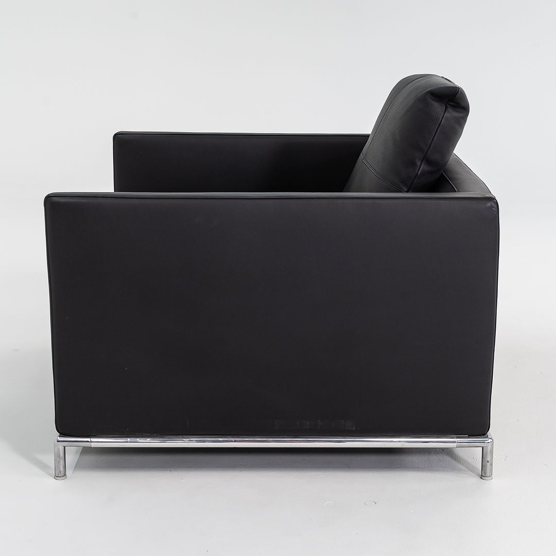 SOLD 2008 Pair of George Lounge Chairs, GS105 by Antonio Citterio for B & B Italia in Black Leather