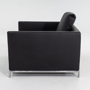 SOLD 2008 Pair of George Lounge Chairs, GS105 by Antonio Citterio for B & B Italia in Black Leather