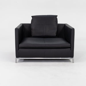 SOLD 2008 Pair of George Lounge Chairs, GS105 by Antonio Citterio for B & B Italia in Black Leather
