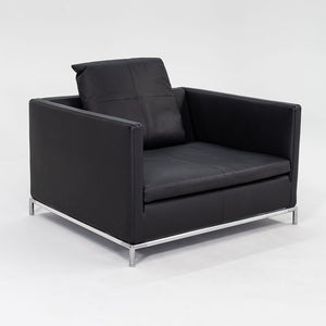 2008 Pair of George Lounge Chairs, GS105 by Antonio Citterio for B & B Italia in Black Leather