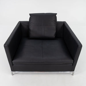 SOLD 2008 Pair of George Lounge Chairs, GS105 by Antonio Citterio for B & B Italia in Black Leather