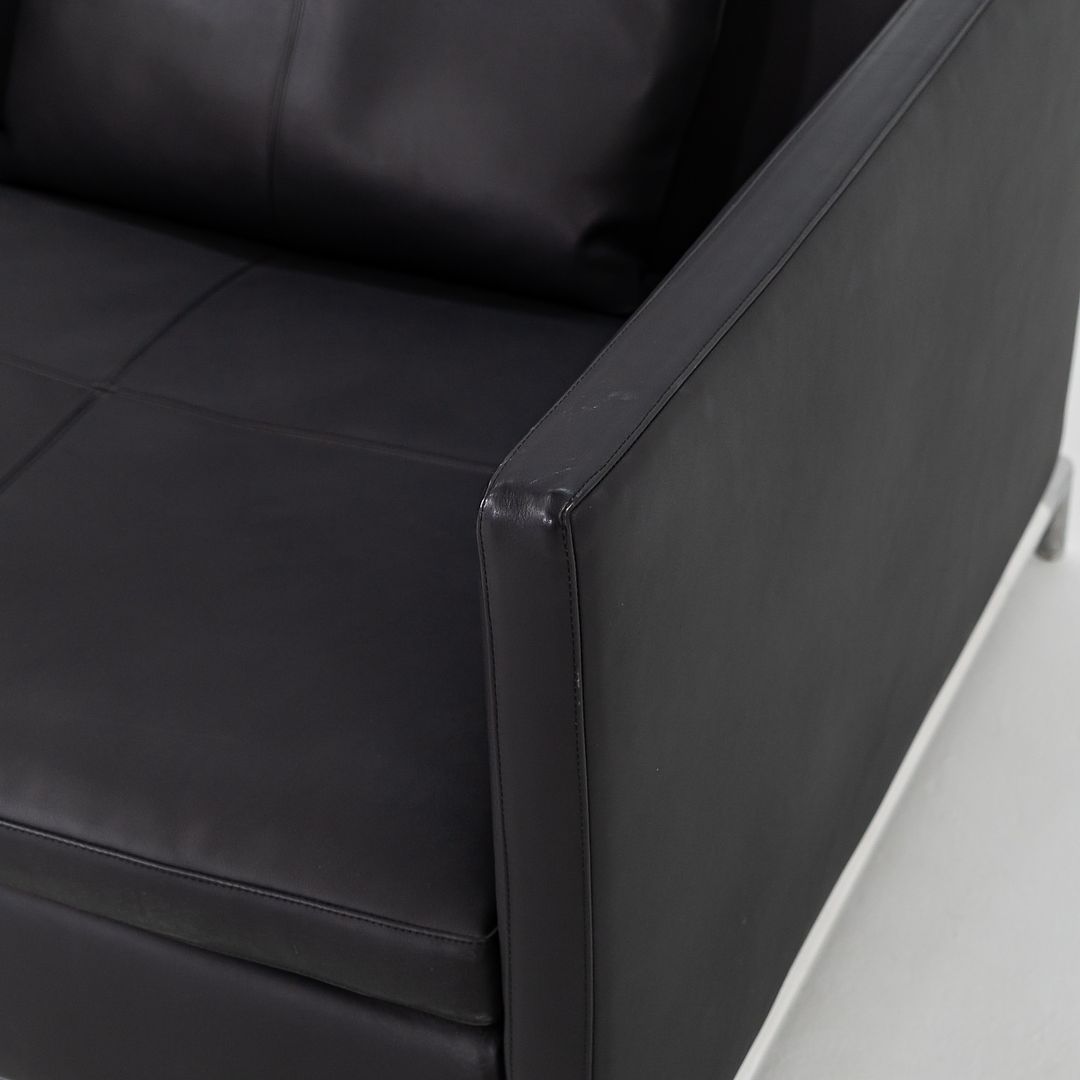 SOLD 2008 Pair of George Lounge Chairs, GS105 by Antonio Citterio for B & B Italia in Black Leather