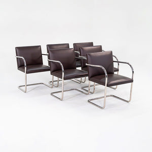 2010s Tubular Brno Armchair, Model 245 by Mies van der Rohe for Knoll in Brown Leather Sets Available