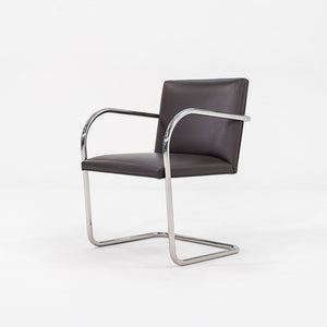 2010s Tubular Brno Armchair, Model 245 by Mies van der Rohe for Knoll in Brown Leather Sets Available