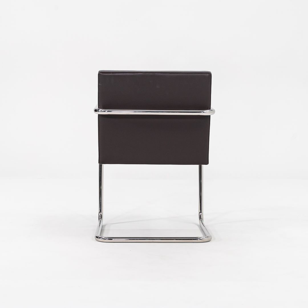 2010s Tubular Brno Armchair, Model 245 by Mies van der Rohe for Knoll in Brown Leather Sets Available