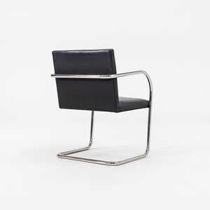 SOLD 2010s Tubular Brno Armchair, Model 245 by Mies van der Rohe for Knoll in Black Leather Sets Available