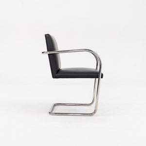 SOLD 2010s Tubular Brno Armchair, Model 245 by Mies van der Rohe for Knoll in Black Leather Sets Available