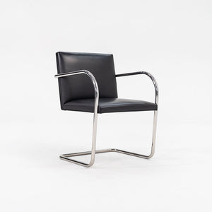 2010s Tubular Brno Armchair, Model 245 by Mies van der Rohe for Knoll in Black Leather Sets Available