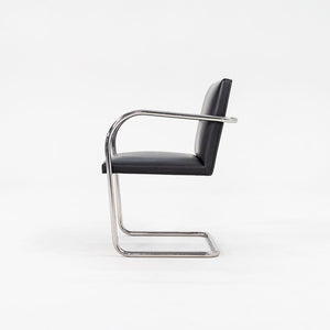 SOLD 2010s Tubular Brno Armchair, Model 245 by Mies van der Rohe for Knoll in Black Leather Sets Available