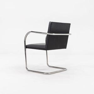 SOLD 2010s Tubular Brno Armchair, Model 245 by Mies van der Rohe for Knoll in Black Leather Sets Available