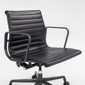 2012 Aluminum Group Management Desk Chair by Charles and Ray Eames for Herman Miller in Black Leather with Grey Frames Sets Available