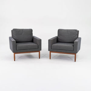 2016 Raleigh Arm Chairs by Jeffrey Bernett and Nicholas Dodziuk for Design Within Reach in Walnut and Grey Fabric