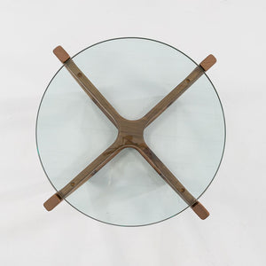 SOLD C. 2016 Brad Ascalon for Design Within Reach Side Table in Walnut and Glass