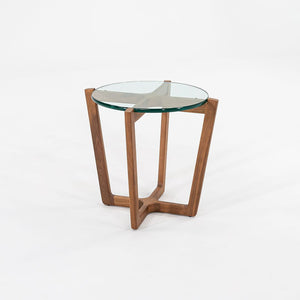 SOLD C. 2016 Brad Ascalon for Design Within Reach Side Table in Walnut and Glass