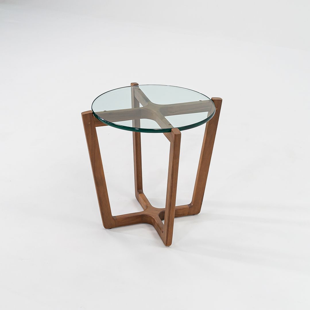 SOLD C. 2016 Brad Ascalon for Design Within Reach Side Table in Walnut and Glass
