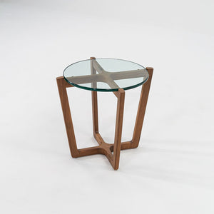 SOLD C. 2016 Brad Ascalon for Design Within Reach Side Table in Walnut and Glass