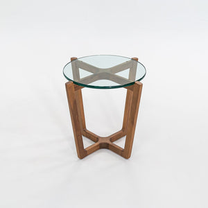 SOLD C. 2016 Brad Ascalon for Design Within Reach Side Table in Walnut and Glass
