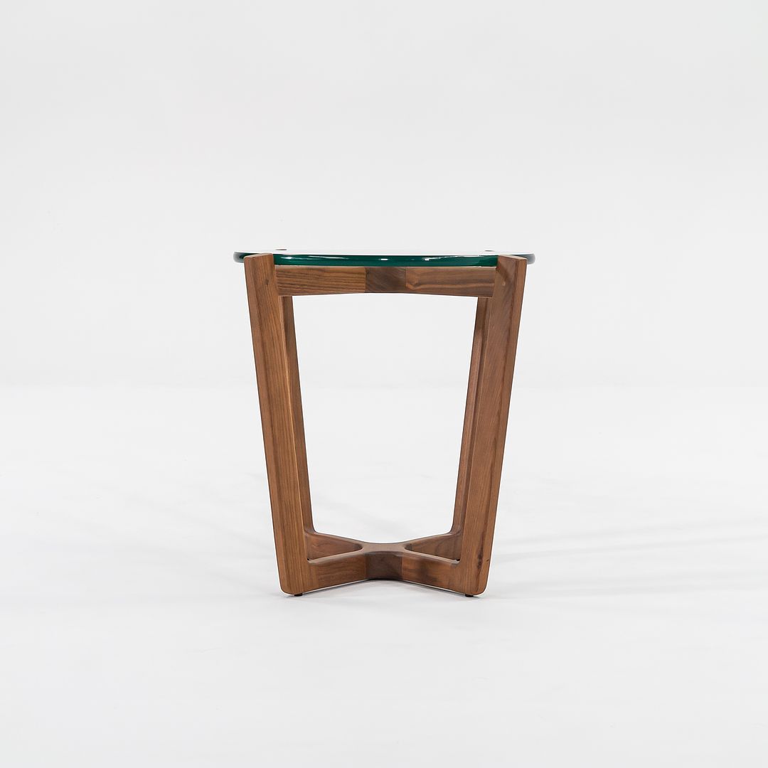 SOLD C. 2016 Brad Ascalon for Design Within Reach Side Table in Walnut and Glass