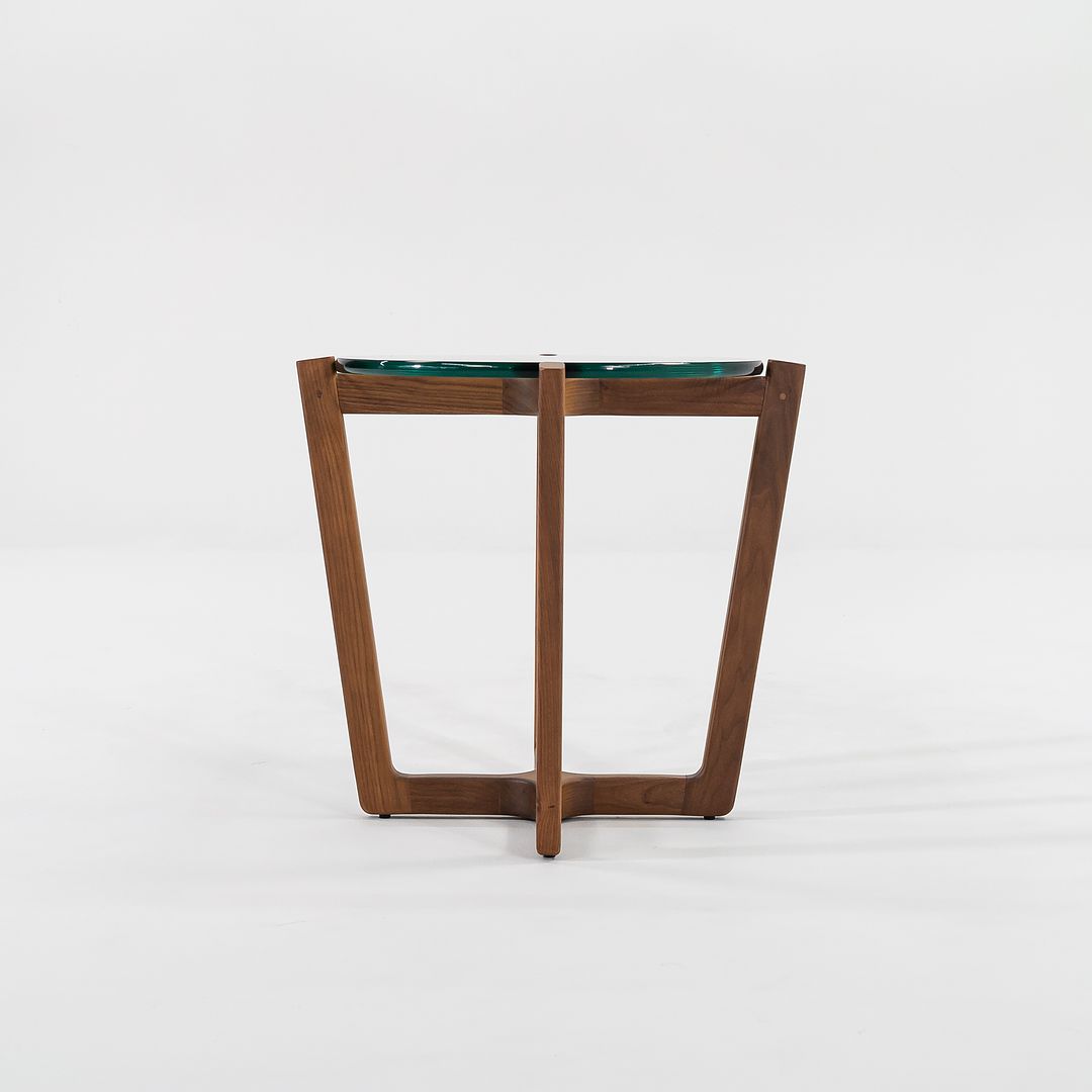 SOLD C. 2016 Brad Ascalon for Design Within Reach Side Table in Walnut and Glass
