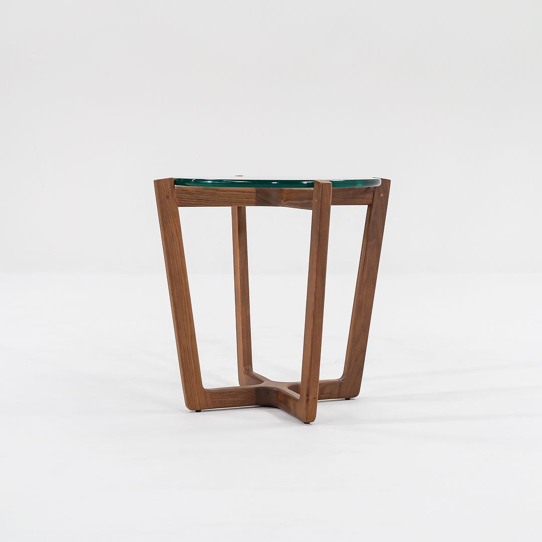 SOLD C. 2016 Brad Ascalon for Design Within Reach Side Table in Walnut and Glass