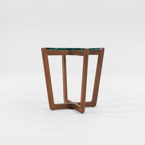 SOLD C. 2016 Brad Ascalon for Design Within Reach Side Table in Walnut and Glass