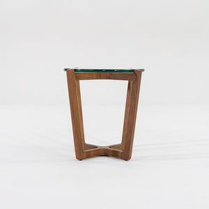 SOLD C. 2016 Brad Ascalon for Design Within Reach Side Table in Walnut and Glass