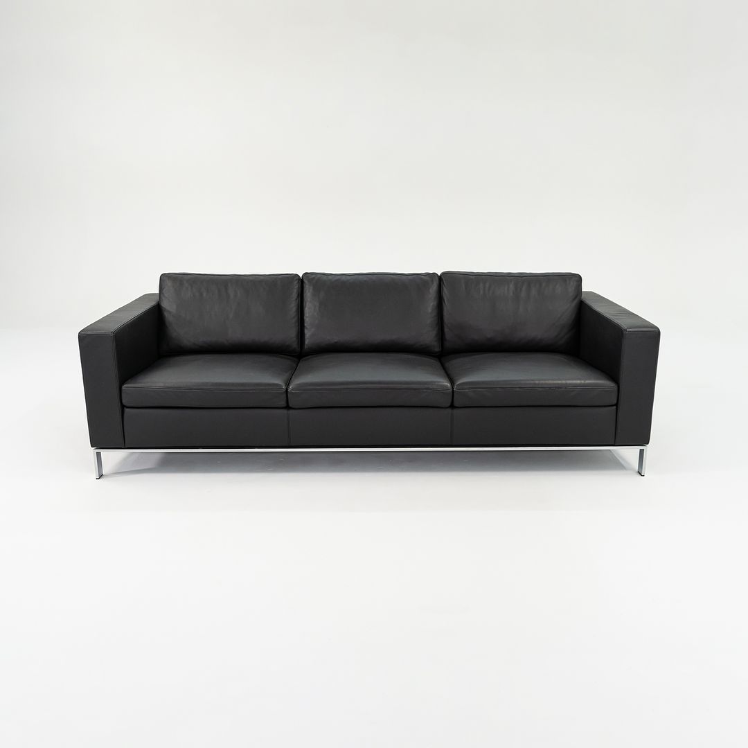 SOLD 2010s Foster 503 Sofa by Lord Norman Foster for Walter Knoll in Steel and Black Leather