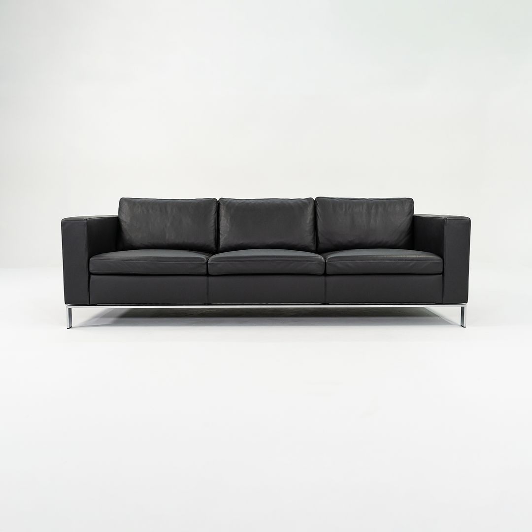 SOLD 2010s Foster 503 Sofa by Lord Norman Foster for Walter Knoll in Steel and Black Leather