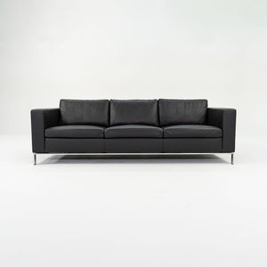 SOLD 2010s Foster 503 Sofa by Lord Norman Foster for Walter Knoll in Steel and Black Leather