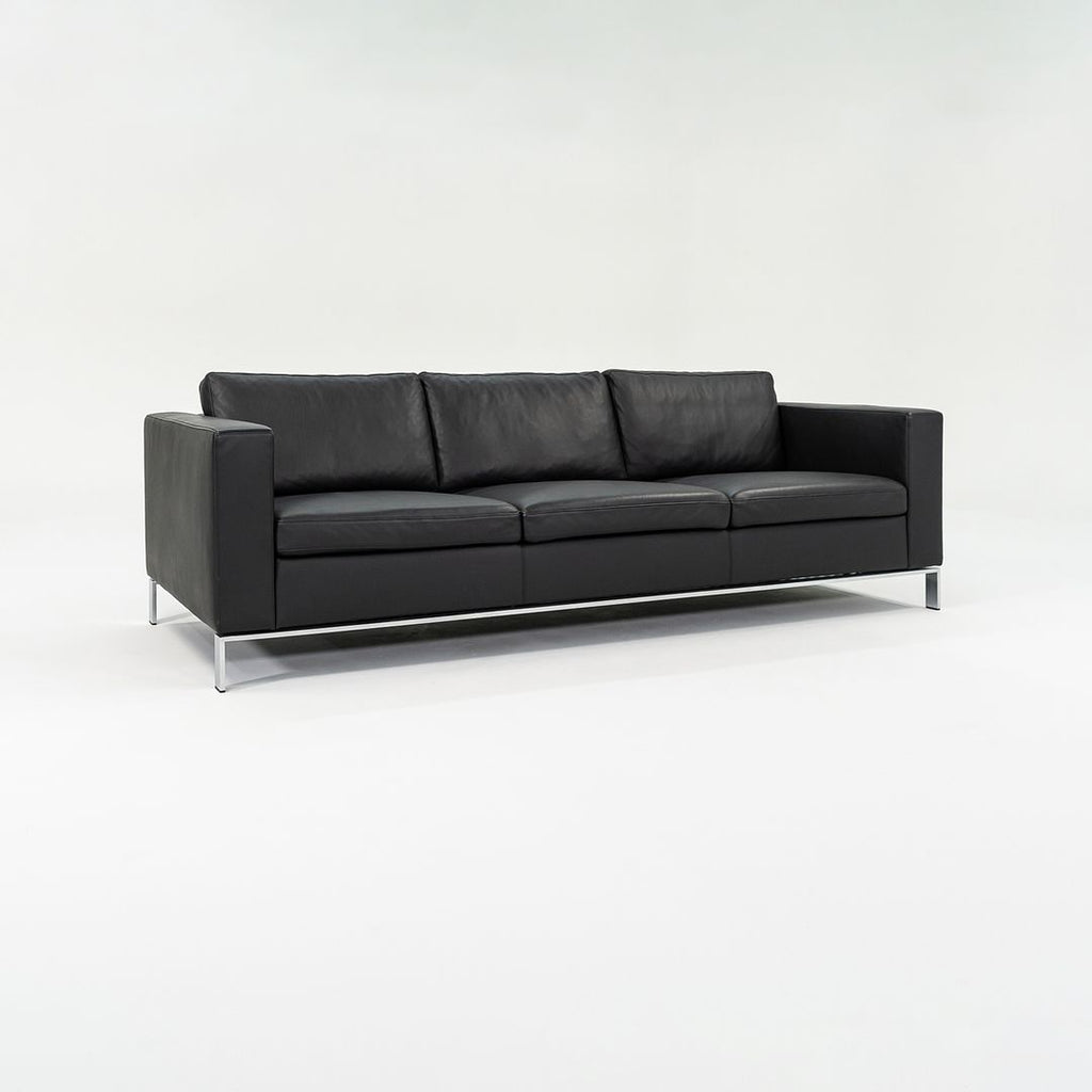 SOLD 2010s Foster 503 Sofa by Lord Norman Foster for Walter Knoll in Steel and Black Leather