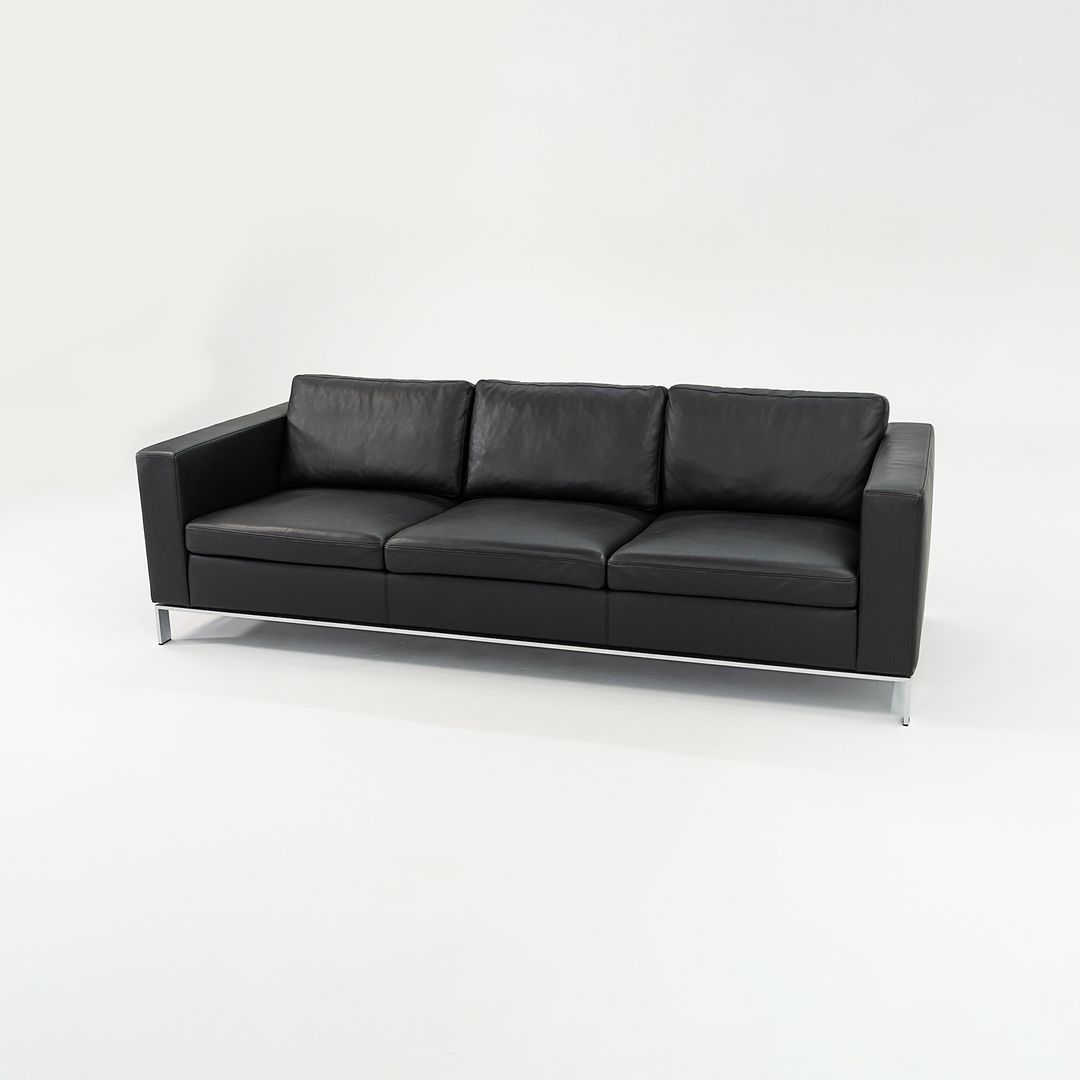 SOLD 2010s Foster 503 Sofa by Lord Norman Foster for Walter Knoll in Steel and Black Leather