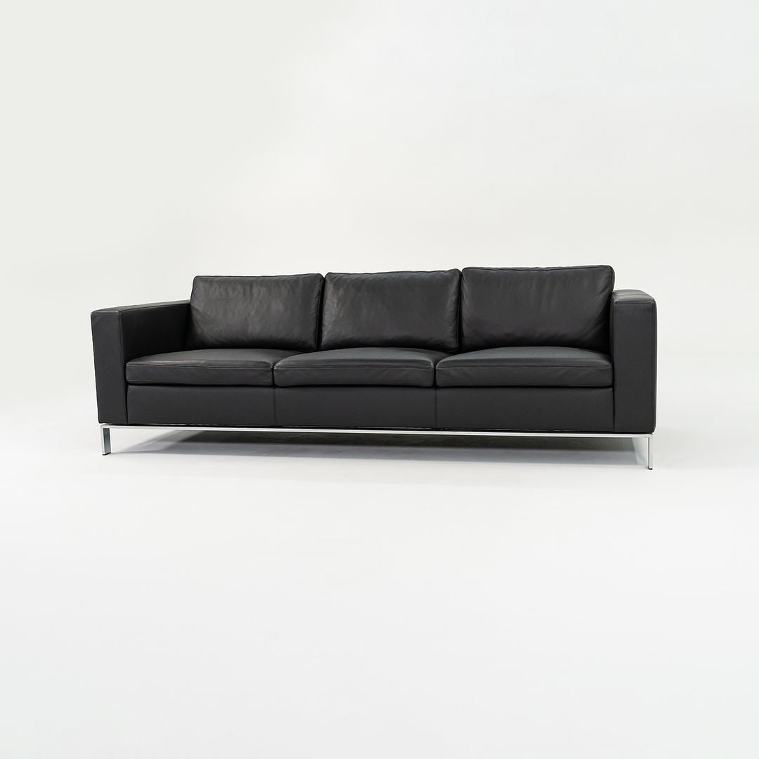 SOLD 2010s Foster 503 Sofa by Lord Norman Foster for Walter Knoll in Steel and Black Leather