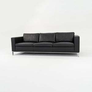 SOLD 2010s Foster 503 Sofa by Lord Norman Foster for Walter Knoll in Steel and Black Leather