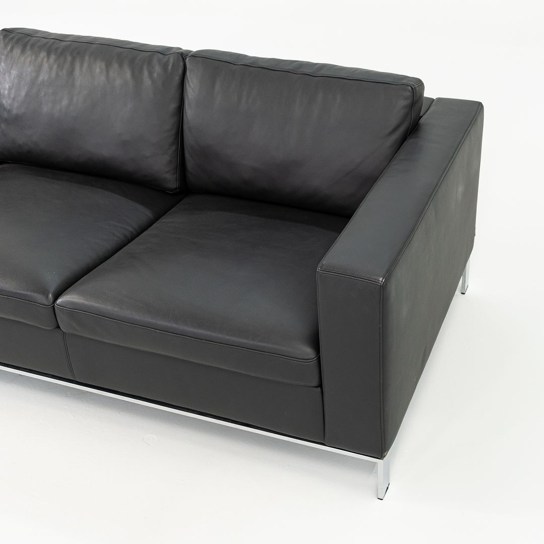 SOLD 2010s Foster 503 Sofa by Lord Norman Foster for Walter Knoll in Steel and Black Leather