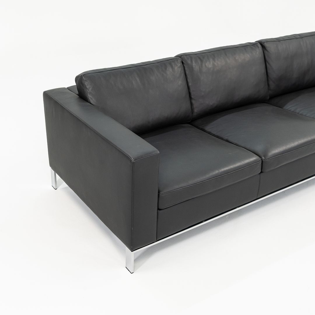 SOLD 2010s Foster 503 Sofa by Lord Norman Foster for Walter Knoll in Steel and Black Leather