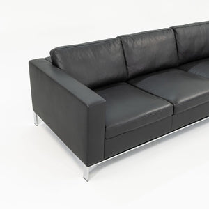 SOLD 2010s Foster 503 Sofa by Lord Norman Foster for Walter Knoll in Steel and Black Leather