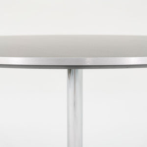 2012 Piet Hein and Arne Jacobsen for Fritz Hansen Super-Circular A825 47 inch Dining Table in Aluminum w/ Black Laminate Top