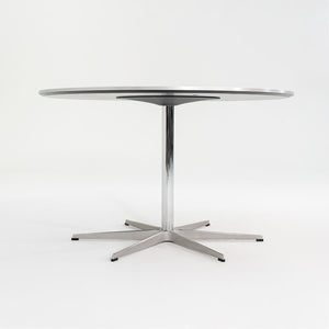 2012 Piet Hein and Arne Jacobsen for Fritz Hansen Super-Circular A825 47 inch Dining Table in Aluminum w/ Black Laminate Top