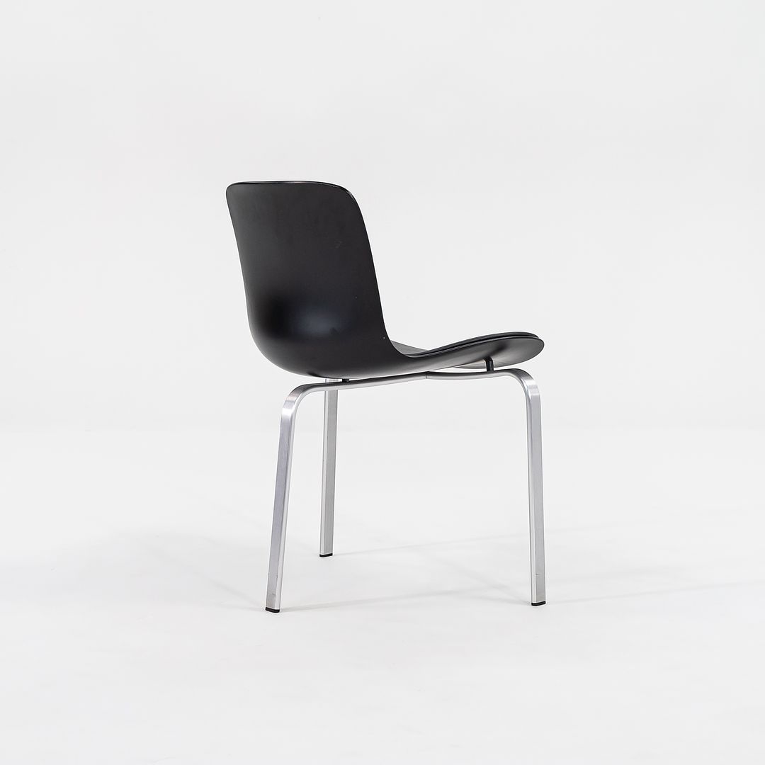 2012 Model PK8 Dining Chair by Poul Kjaerholm for Fritz Hansen in Black Leather and Brushed Stainless 14x Available