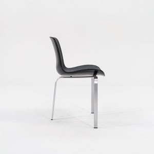 2012 Model PK8 Dining Chair by Poul Kjaerholm for Fritz Hansen in Black Leather and Brushed Stainless 14x Available