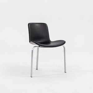 2012 Model PK8 Dining Chair by Poul Kjaerholm for Fritz Hansen in Black Leather and Brushed Stainless 14x Available