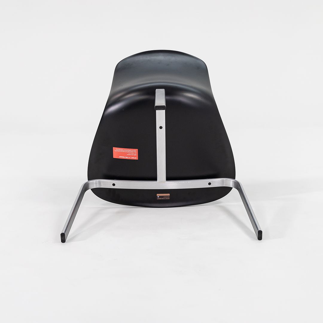 2012 Model PK8 Dining Chair by Poul Kjaerholm for Fritz Hansen in Black Leather and Brushed Stainless 14x Available