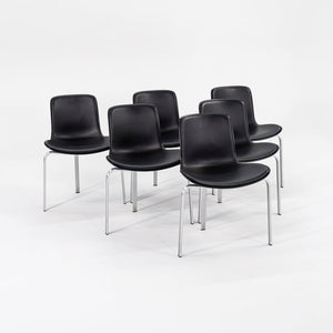 2012 Model PK8 Dining Chair by Poul Kjaerholm for Fritz Hansen in Black Leather and Brushed Stainless 14x Available
