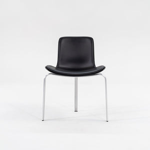 2012 Model PK8 Dining Chair by Poul Kjaerholm for Fritz Hansen in Black Leather and Brushed Stainless 14x Available